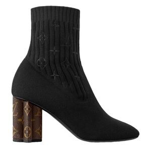 Black Louis Vuitton silhouette cloth Ankle Boots